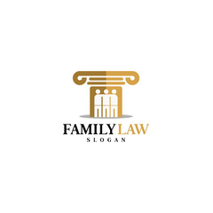 Simple logo concept combining human icon and court pillar symbol for law firm company