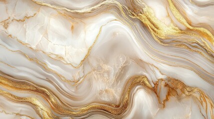 Abstract White Marble with Golden Veins
