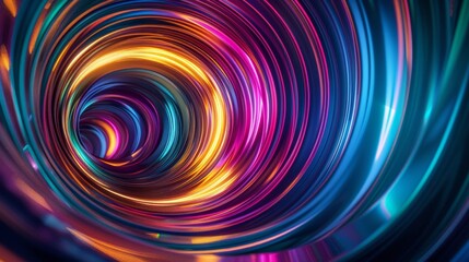 Vibrant abstract digital lines creating hypnotic optical illusions in realistic wide angle photo