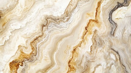 Abstract Swirling Pattern of Beige and Brown Marble