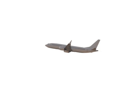 Passenger plane in png format. Airplane taking off isolated on transparent background. No people, nobody. - Powered by Adobe