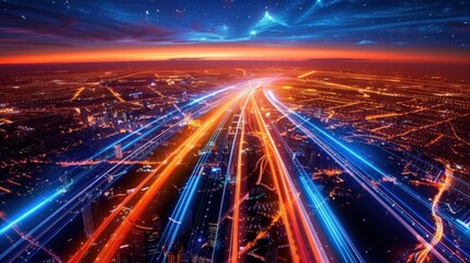 Fototapeta premium Mobile Broadband: Internet access that provides high-speed connectivity through cellular networks, allowing users to connect to the web wherever they are. 