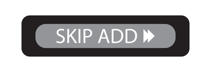 Skip ads button icon vector in clipart style. vector design eps 10.