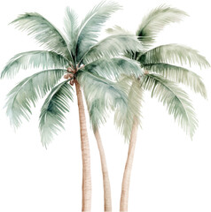 Elegant Watercolor Palms with a Cool Backdrop for Tropical Vibes