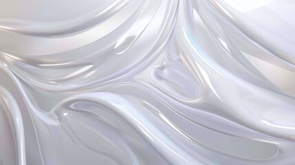 Fototapeta premium A shiny, white surface exhibits flowing, wave-like patterns illuminated in daylight