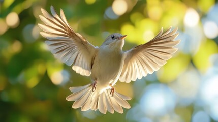 Obraz premium Bird in Flight with Bokeh Background