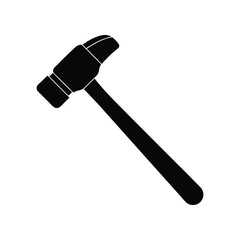 a silhouette of a hammer vector art illustration