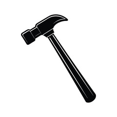 a silhouette of a hammer vector art illustration