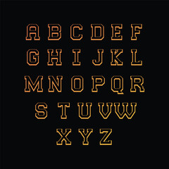 Classic college font. Vintage sport font in american style for football, baseball or basketball logos and t-shirt. Athletic department typeface, varsity style font. Vector