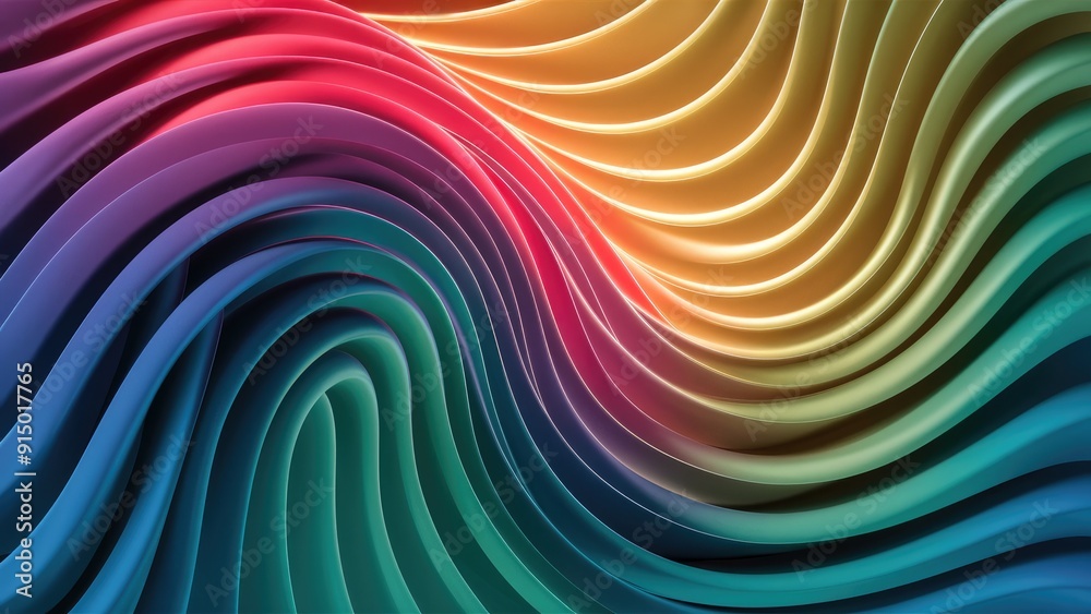 Poster colorful abstract wave pattern background with fluid gradient design