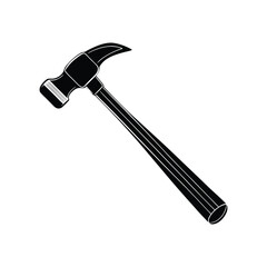 a silhouette of a hammer vector art illustration