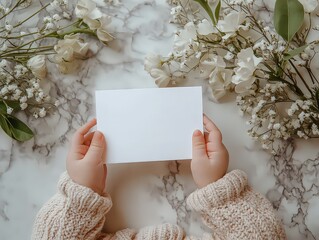 card with a blank space for announcing a new baby, ideal for adding a photo and details.