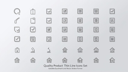 An illustration of a check mark and line icons set