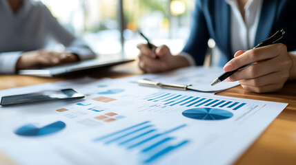 Financial advisor meeting with a family to plan their budget, copy space. Generative AI illustration 