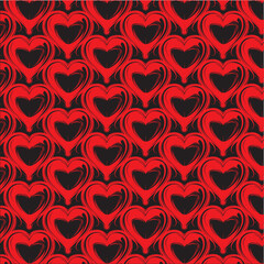 red melting  heart love design on black background seamless pattern background high quality uniform for prints