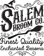 Salem Broom Company Halloween Spooky Witch T shirt Design