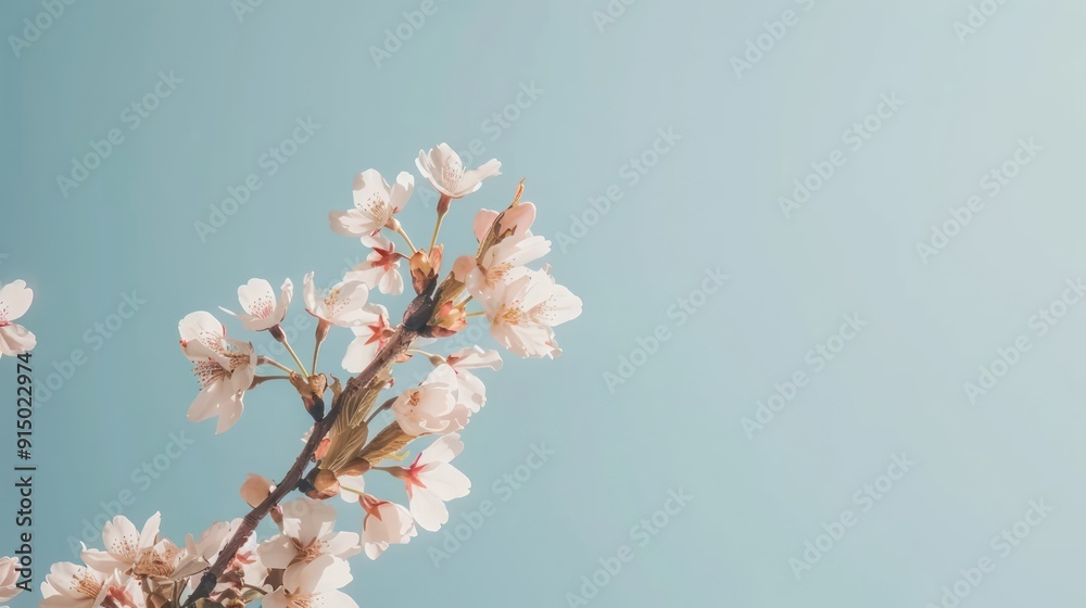 Poster Cherry Blossoms Against a Blue Sky