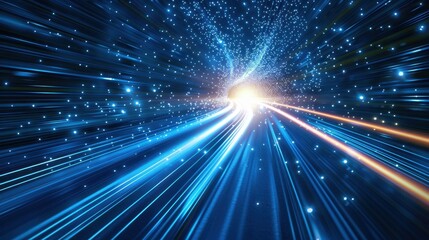 Obraz premium Bandwidth: The maximum rate at which data can be transmitted over a network or internet connection, representing the volume of data that can be sent within a specified time frame. 