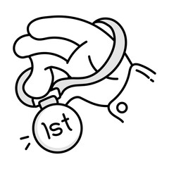 Medal icon in hand drawn style 

