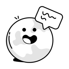 Global chat icon in doodle style 

