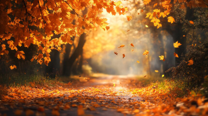 Golden Autumn Pathway background