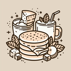 Hand Drawing Pancake Mexican Food