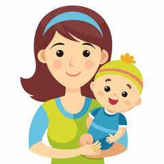 babysitting on  vector art illustration