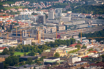 City views of Stuttgart from a high Overlook, Stuttgart, Germany