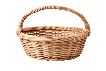 Obraz premium Crafting a Beautiful Woven Basket for Garden Harvesting on a Sunny Afternoon on Transparent PNG Background..