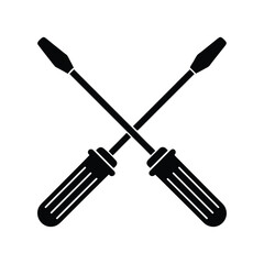 
a silhouette of a screwdriver vector art illustration set