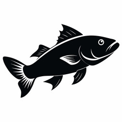 Cod fish Black silhouette