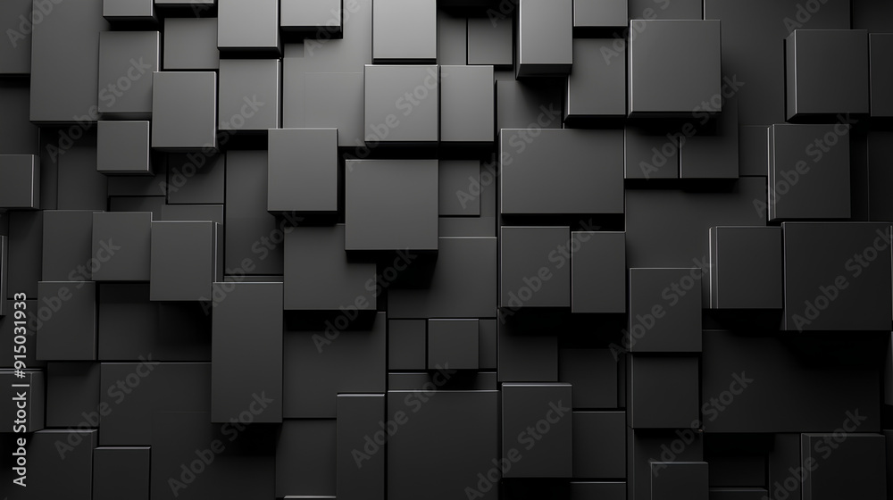 Sticker abstract geometric blocks on black background