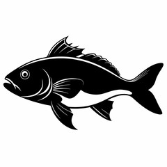 Cod fish Black silhouette