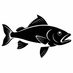 Cod fish Black silhouette
