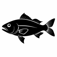 Cod fish Black silhouette