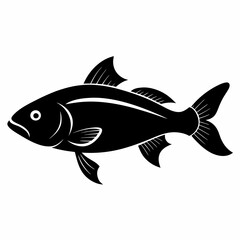 Cod fish Black silhouette