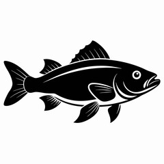 Cod fish Black silhouette