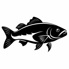 Cod fish Black silhouette
