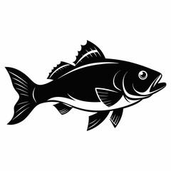 Cod fish Black silhouette