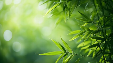 Obraz premium The Enchanting Tranquility of a Bamboo Grove Bathed in Gentle Sunlight