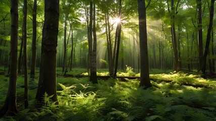 Obraz premium Sunlight Through the Trees: The Serenity of Nature