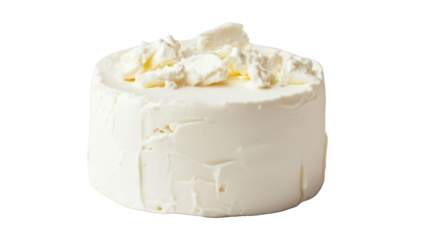 Fresh cream cheese isolated on transparent background