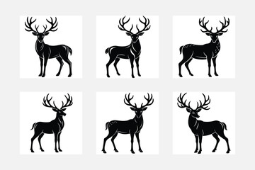 Minimalist deer silhouette artwork set on white background for nature art lovers
