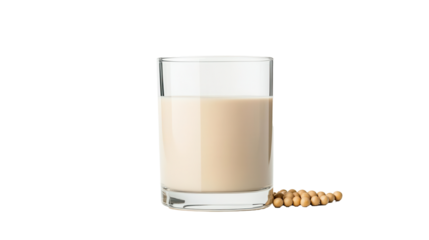 Fresh soy milk isolated on transparent background