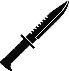 Combat knife icon in flat style. Vector.