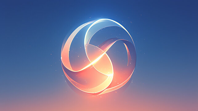 A sleek, modern abstract design featuring intersecting transparent spheres, glowing softly against a gradient background, evoking a sense of harmony and elegance.