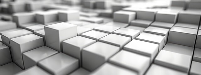Abstract 3D cubes with light grey shading on a white background.