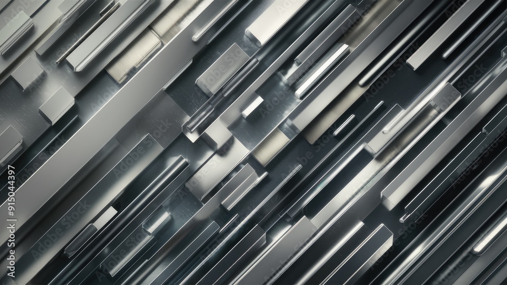 Poster Sleek abstract diagonal background featuring a soft gradient of light gray silver and black complemented by a textured metallic appearance and smooth lines
