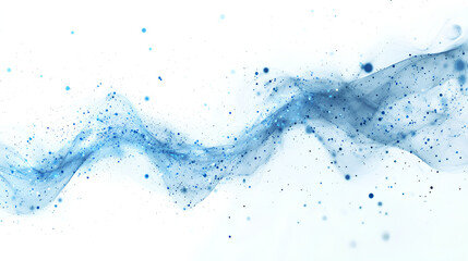 Digital abstract blue dots and lines isolated on a white background 