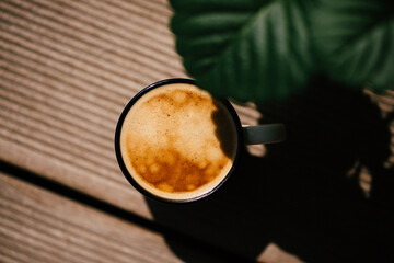 cup of coffee on the table
